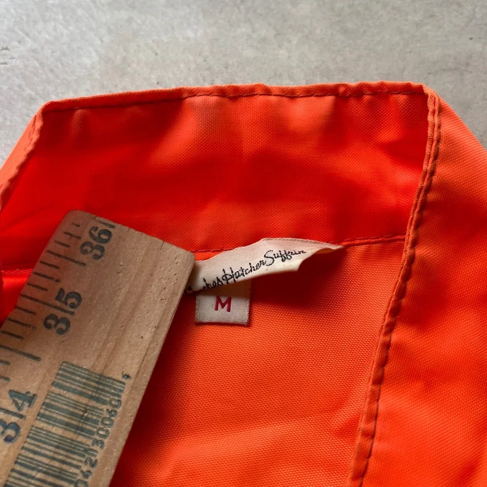 Vintage 70s Dodge Scat Pack Racing Jacket Orange Black Stripe Mopar Medium